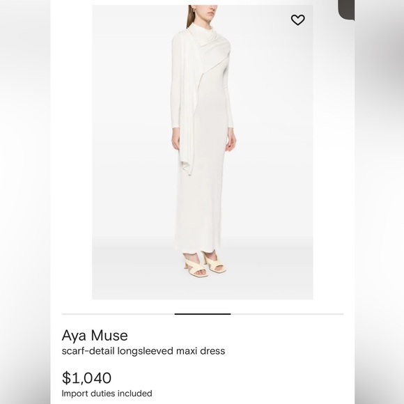 Aya Muse NWT White Long Sleeve scarf Dress - Picture 4 of 5